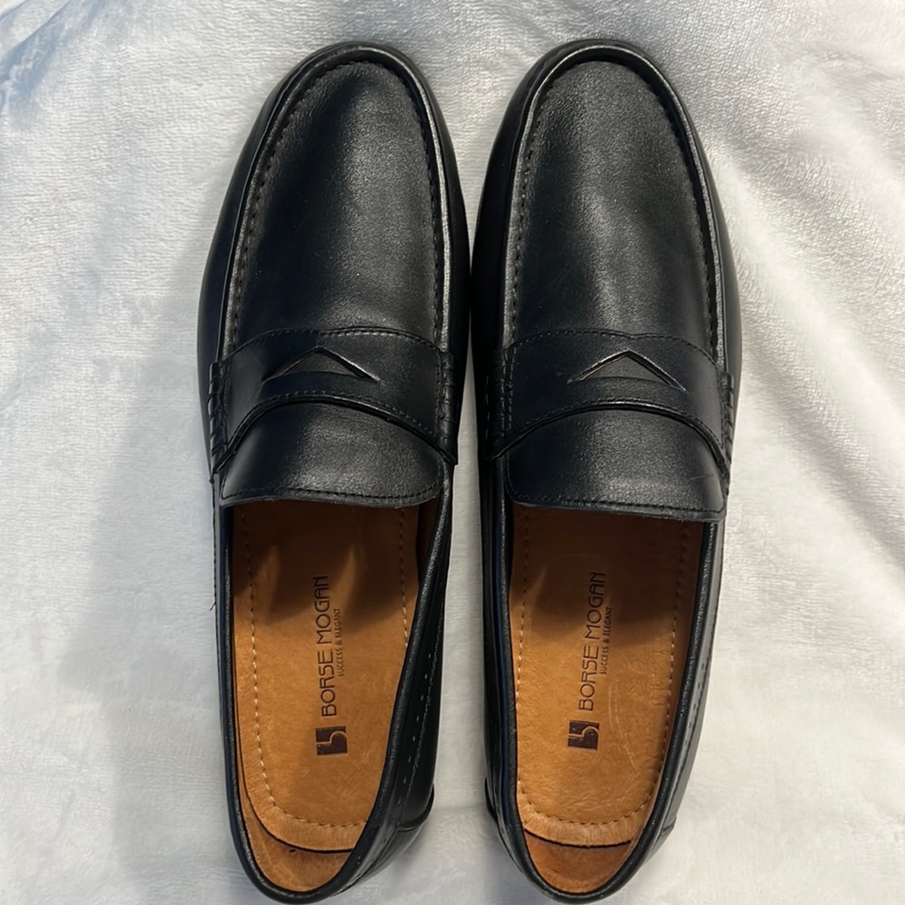 Black size 39 leather loafer by Borse Mogan